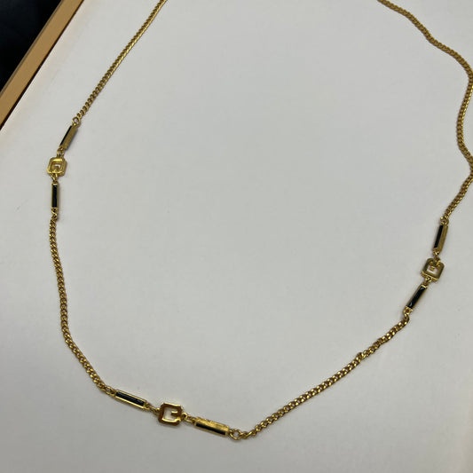 Givenchy Vintage G Logo Golden Long Necklace