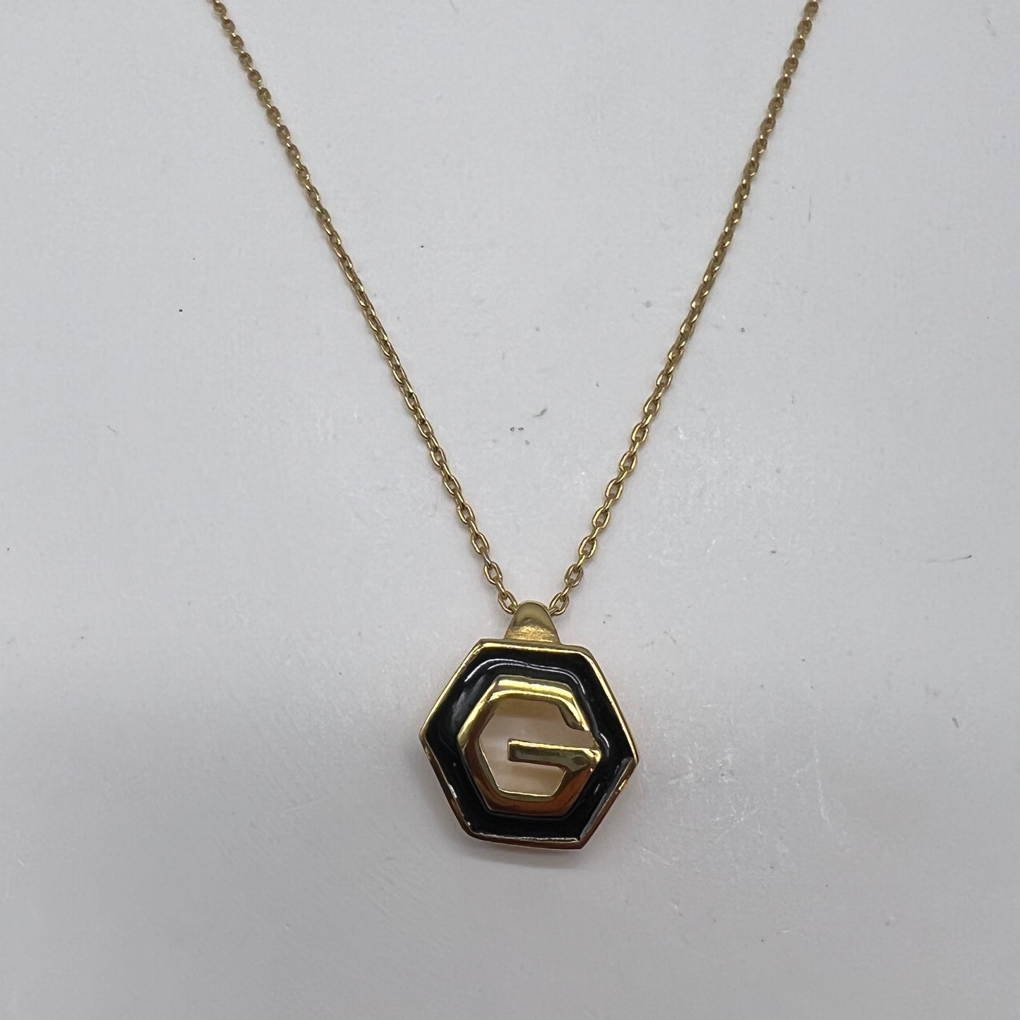 Givenchy Vintage Octagon G Logo Golden Necklace