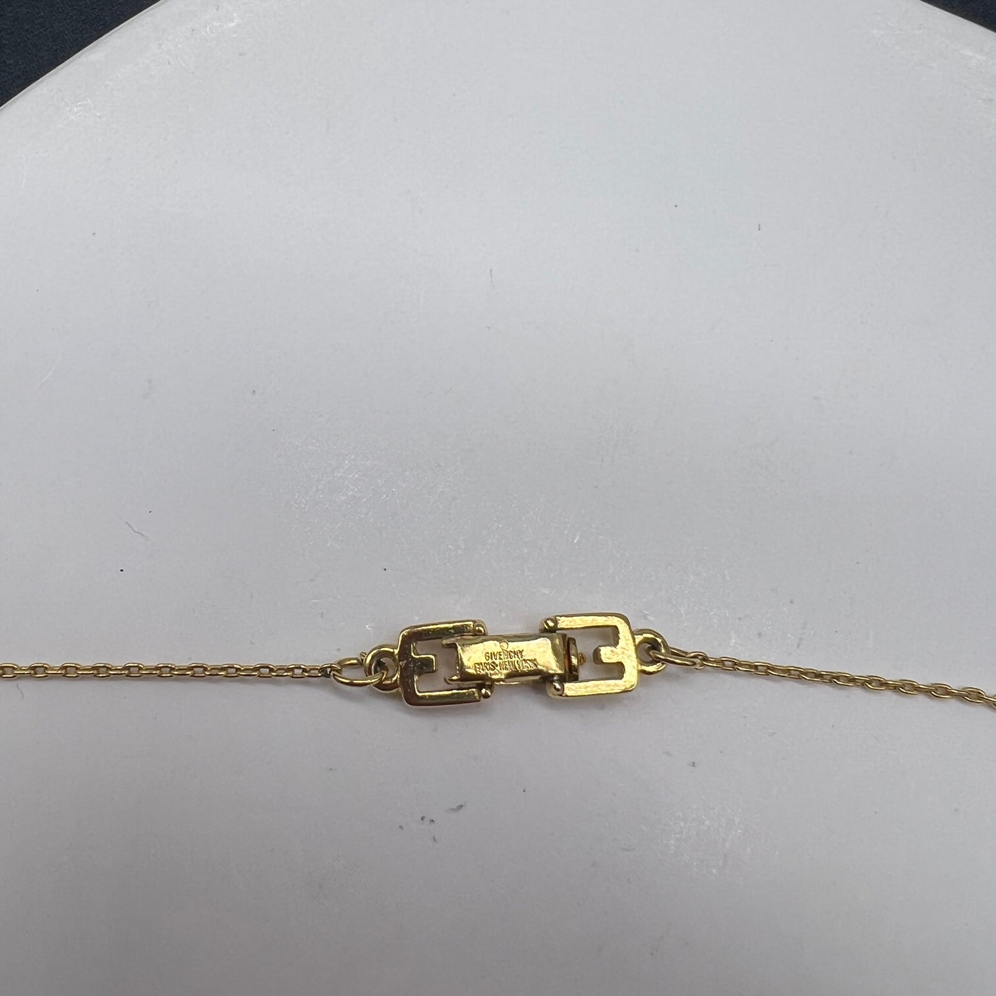 Givenchy Vintage Octagon G Logo Golden Necklace