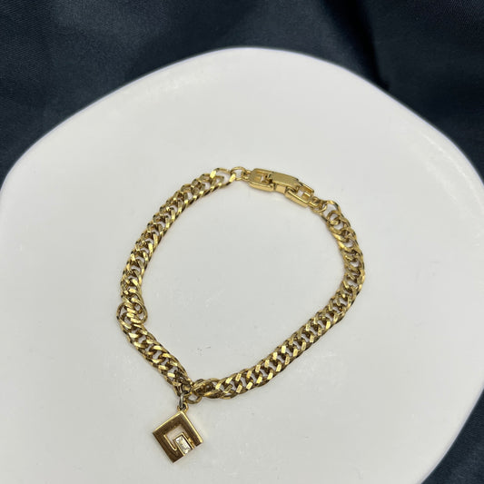 Givenchy Vintage G Pendant Golden Bracelet