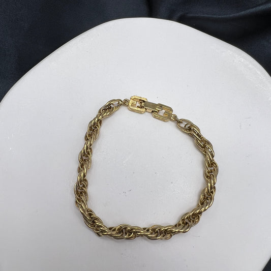 Givenchy Vintage Gg Logo Golden Bracelet