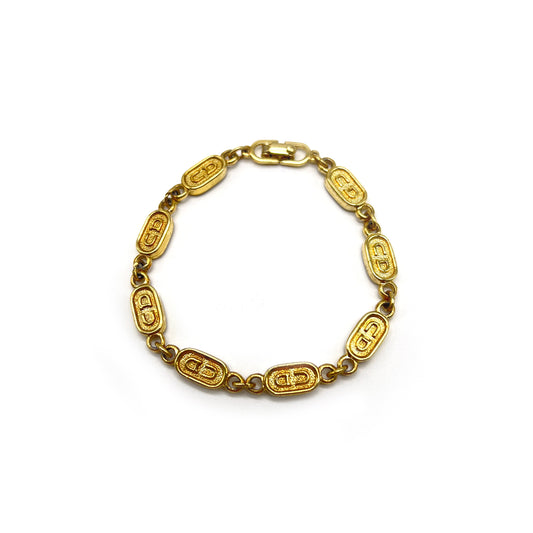 Christian Dior Vintage Cd Logo Golden Bracelet