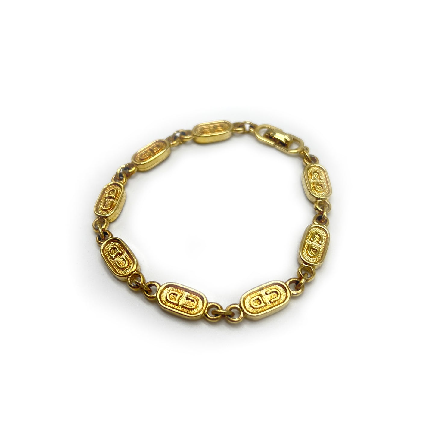 Christian Dior Vintage Cd Logo Golden Bracelet