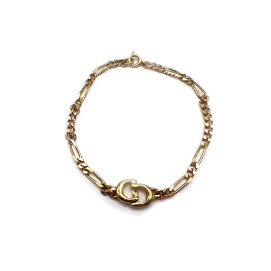 Christian Dior Vintage Cd Logo Golden Bracelet