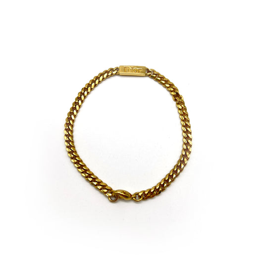 Christian Dior Vintage Dior Logo Golden Bracelet