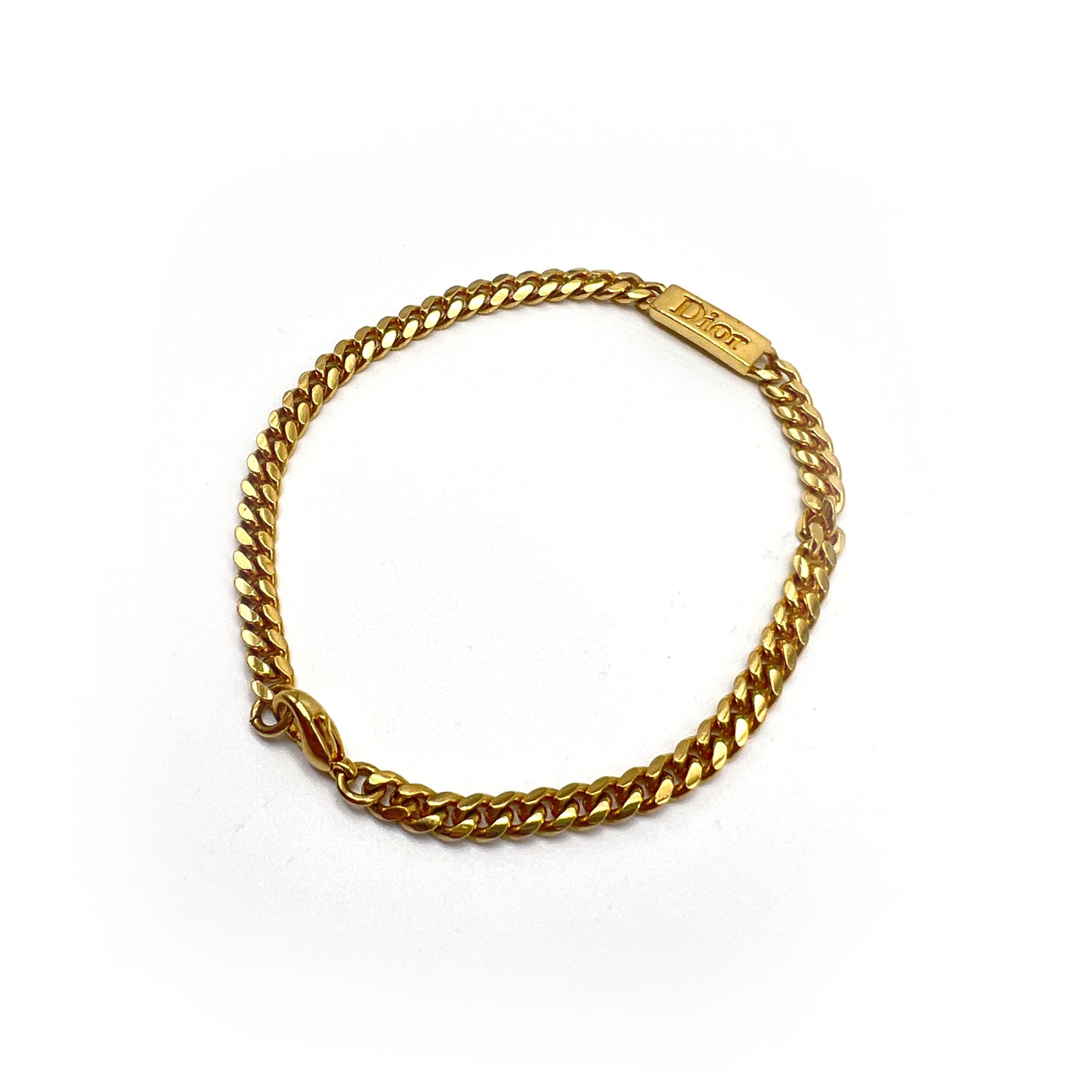 Christian Dior Vintage Dior Logo Golden Bracelet