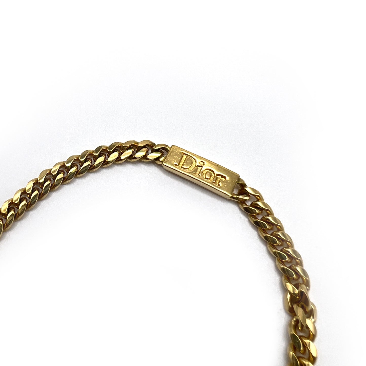 Christian Dior Vintage Dior Logo Golden Bracelet