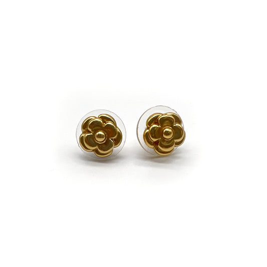 Chanel Vintage Golden Camellia Earrings