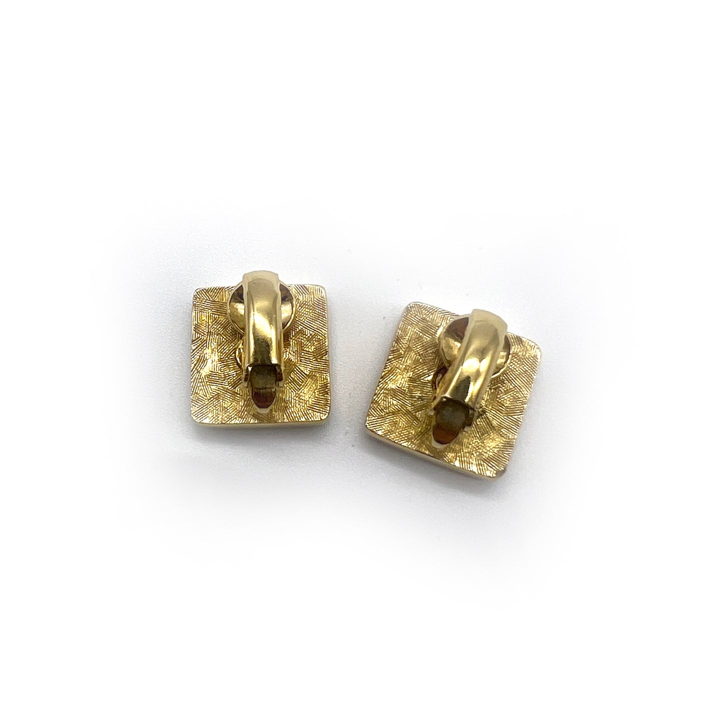 Givenchy Vintage 4G Logo Rhinestone Golden Clip-On Earrings