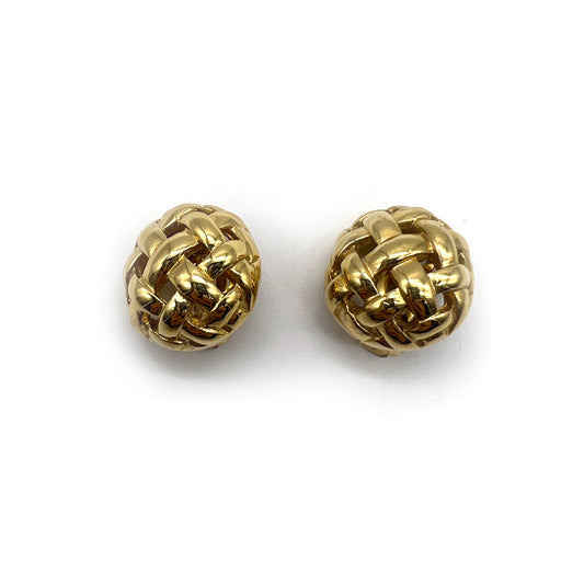 Givenchy Vintage Half Circle Golden Clip-On Earrings