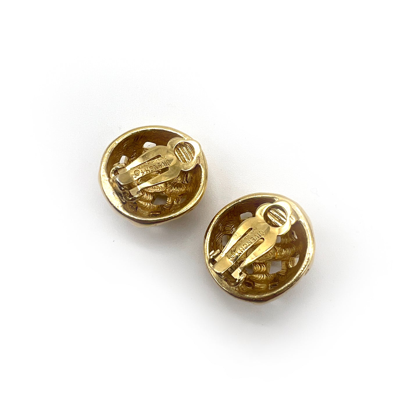 Givenchy Vintage Half Circle Golden Clip-On Earrings