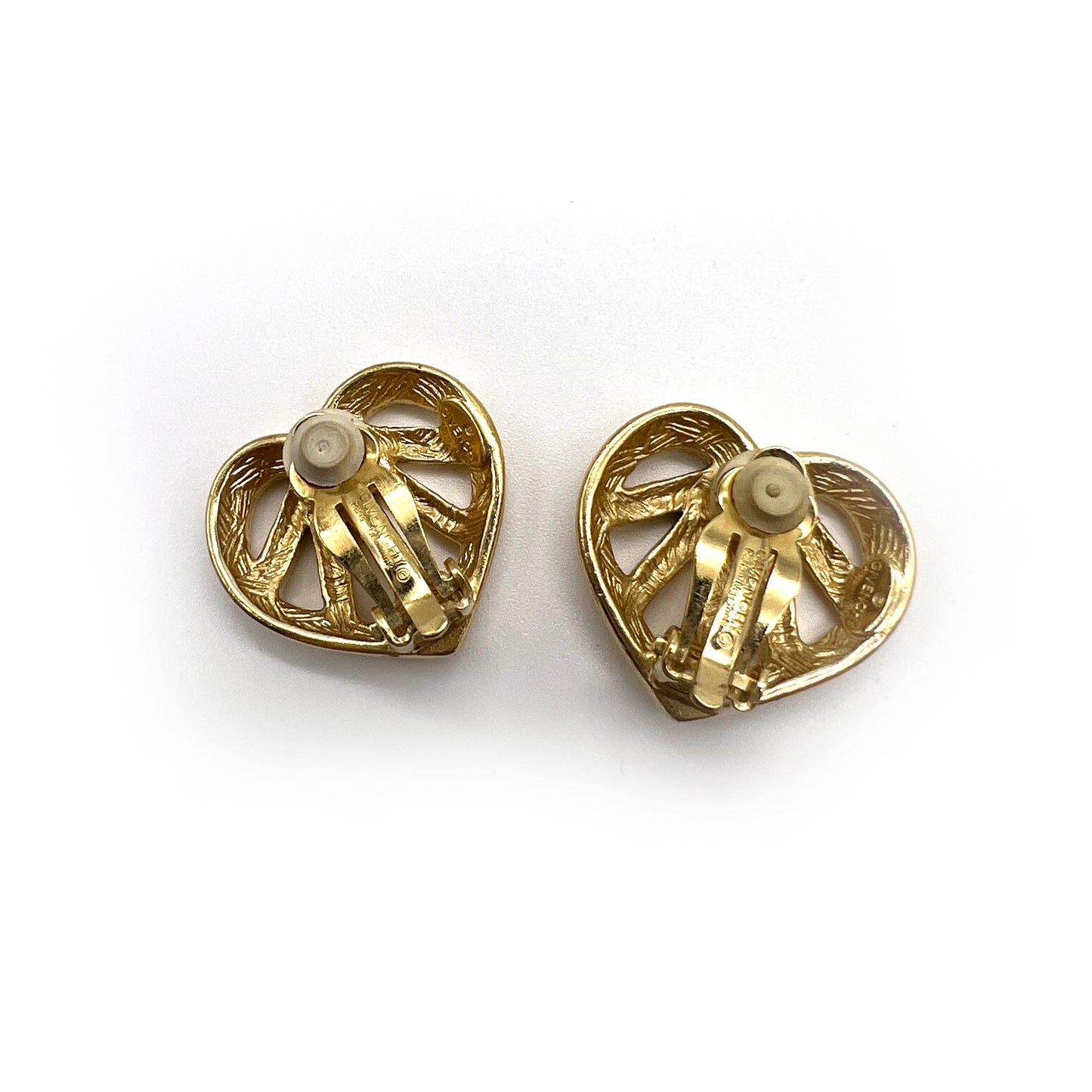 Givenchy Vintage Golden Heart Clip-On Earrings