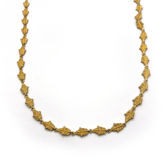 Givenchy Vintage Golden Leaf Motif Long Necklace