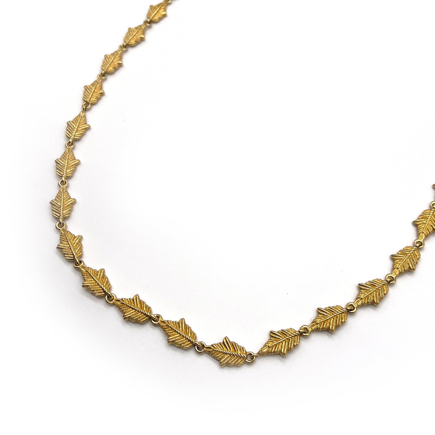 Givenchy Vintage Golden Leaf Motif Long Necklace