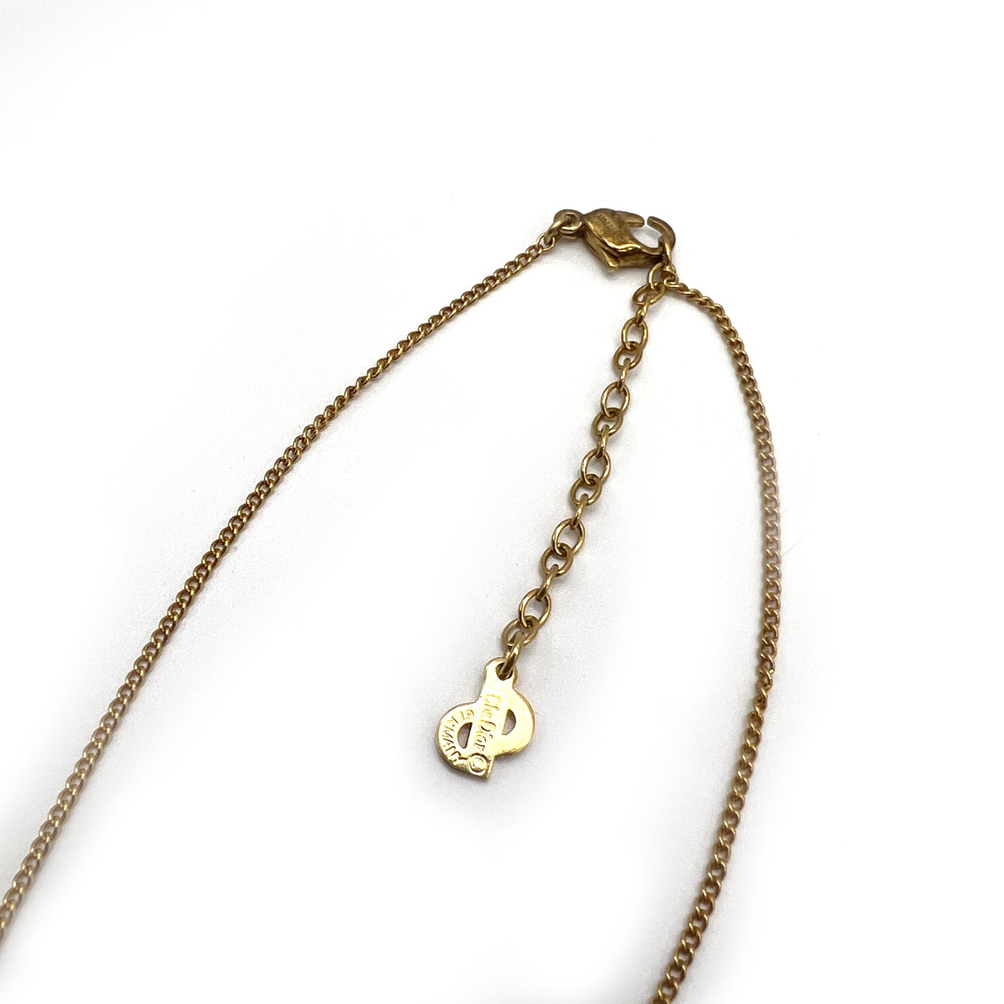 Christian Dior Vintage Dior Logo In Circle Golden Necklace