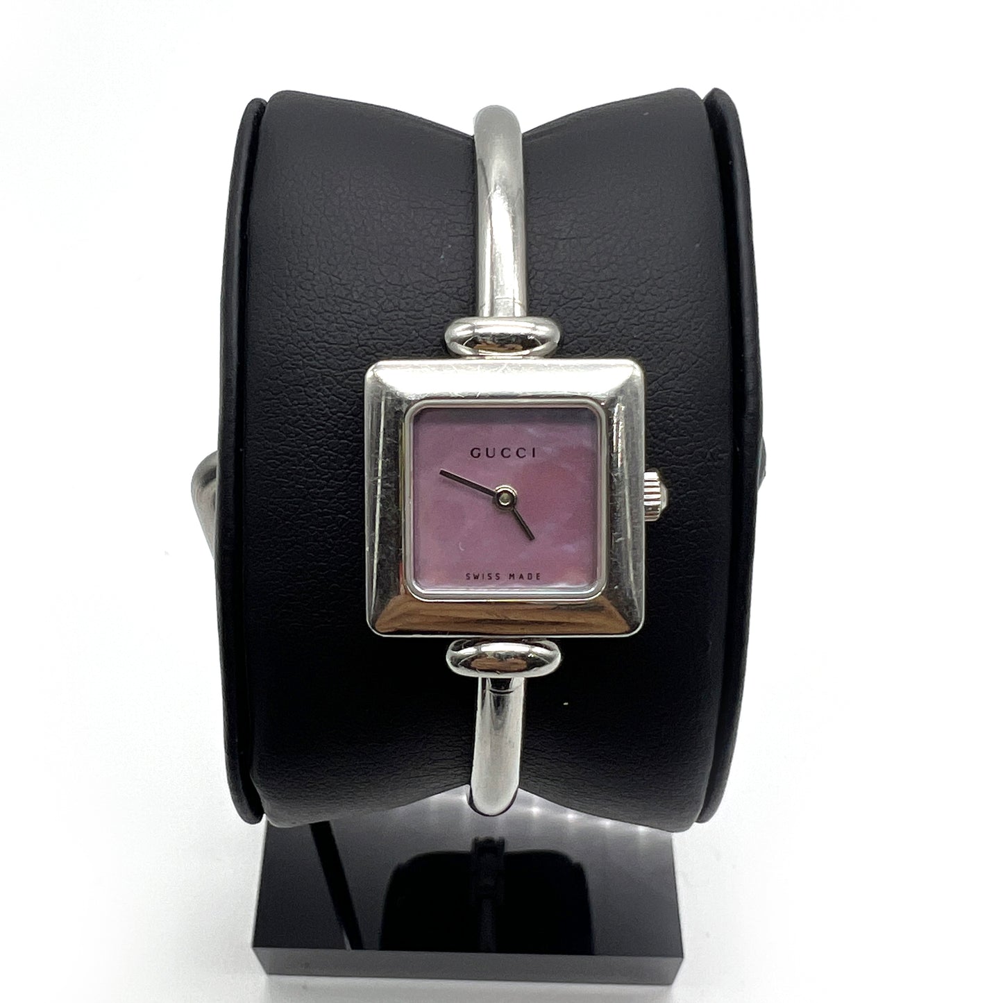 Gucci Vintage 1900L Pink Pearl Face With Silver Dial Bangle Watch