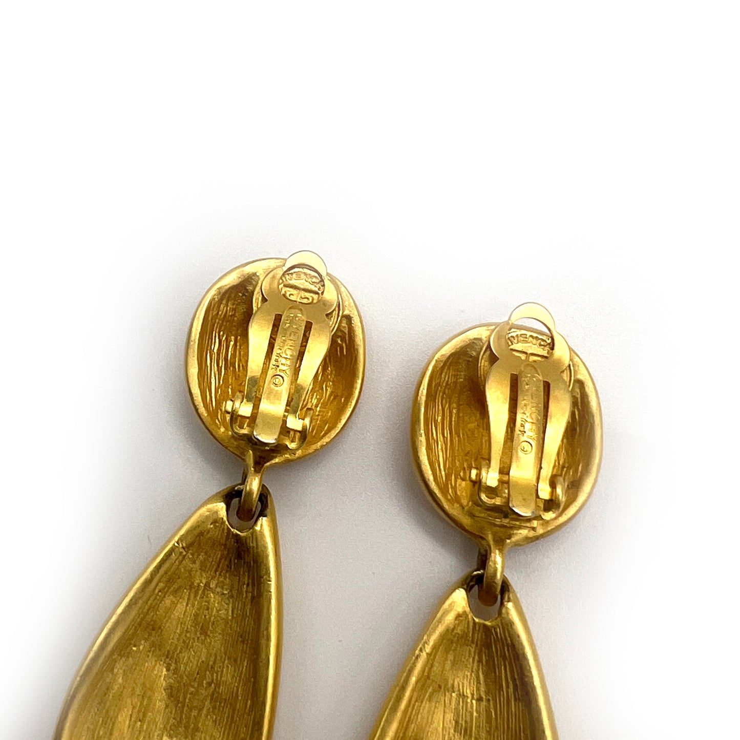 Givenchy Vintage 4G Logo Golden Dangling Clip-On Earrings