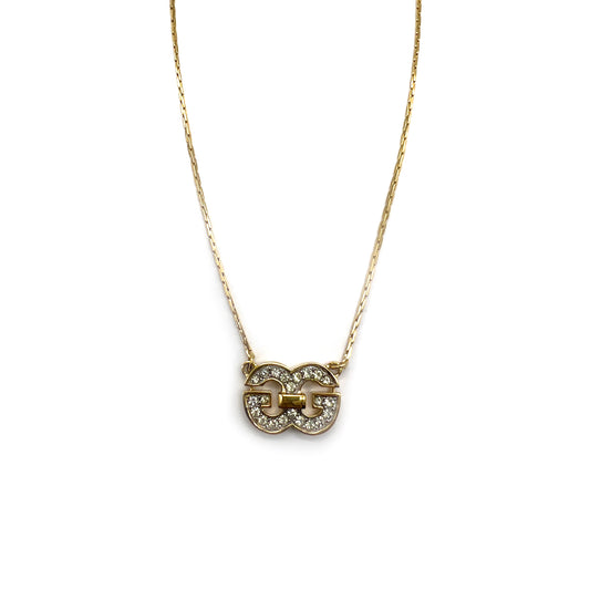 Givenchy Vintage Double G Rhinestone Golden Necklace