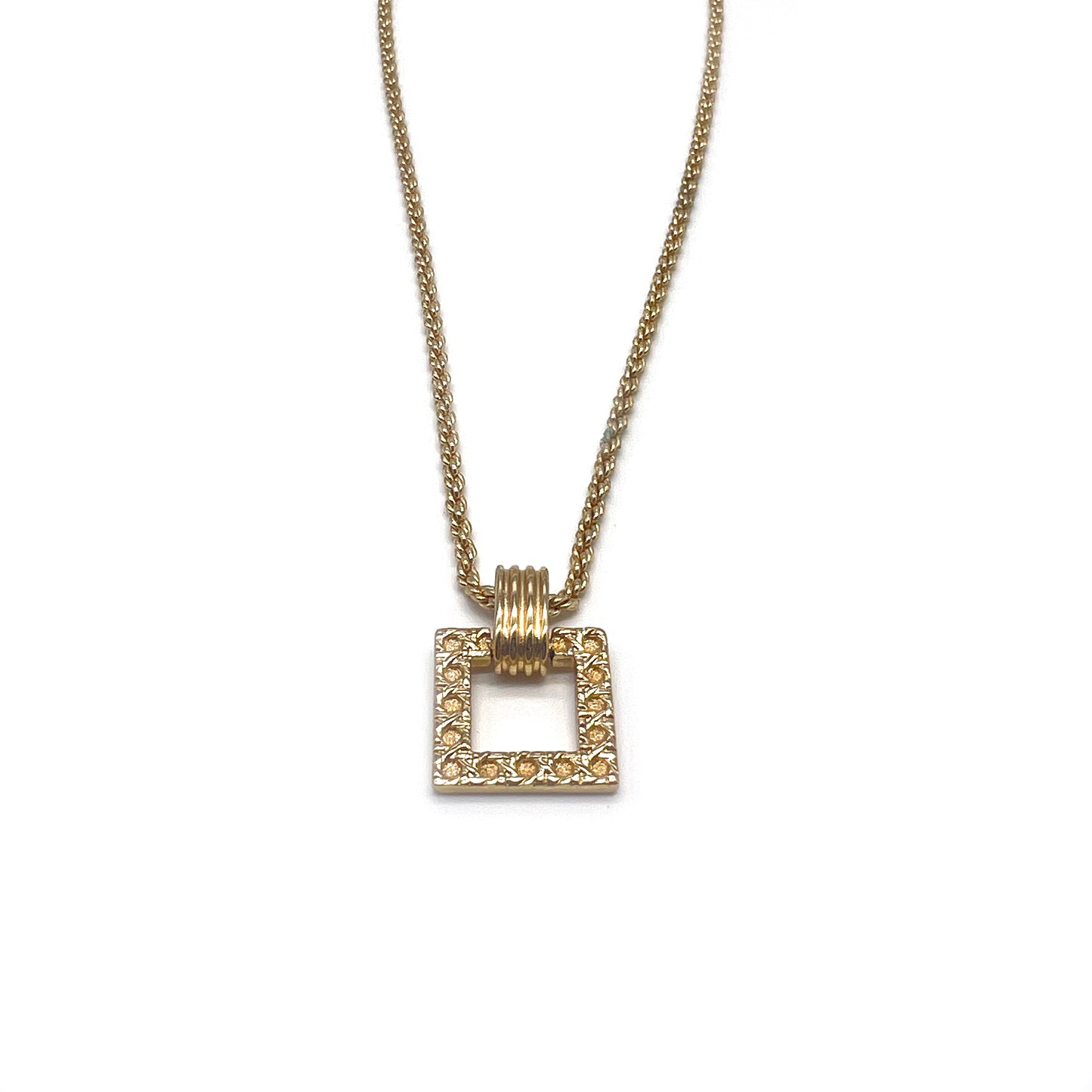 Christian Dior Vintage Golden Square Necklace