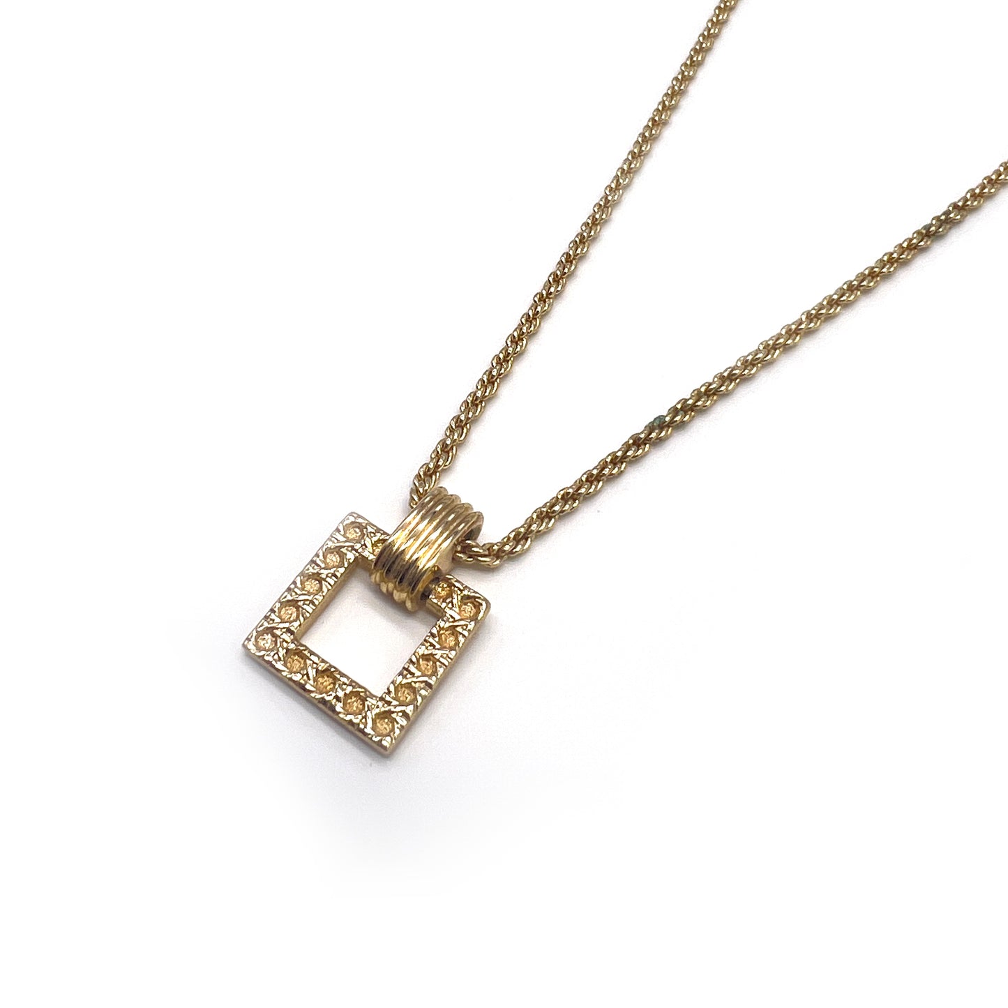 Christian Dior Vintage Golden Square Necklace