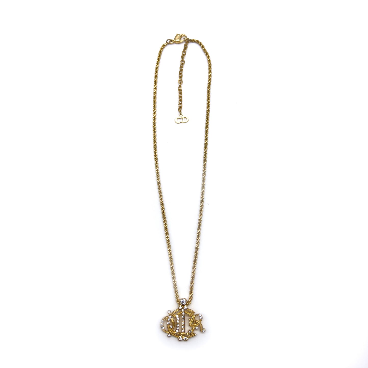 Christian Dior Vintage Dior Logo Golden Necklace