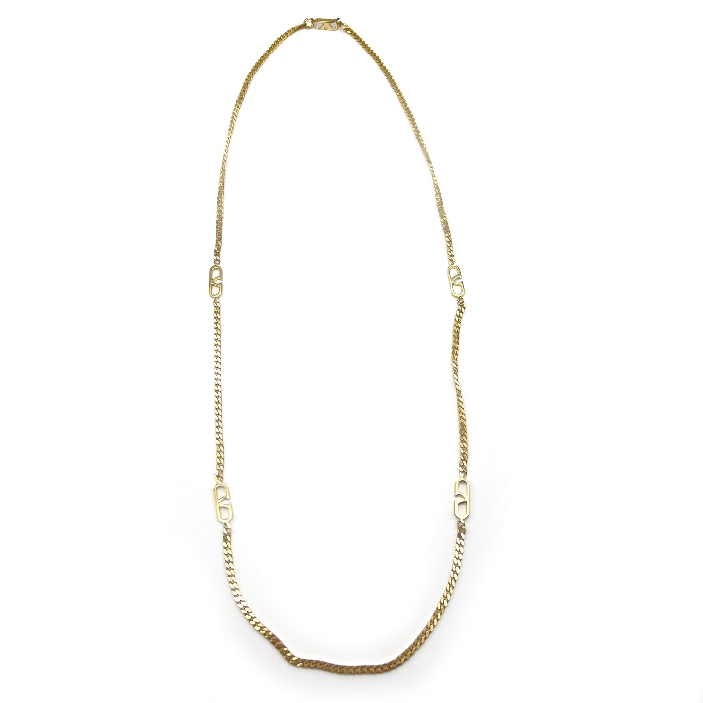 Valentino Vintage G Logo Golden Necklace