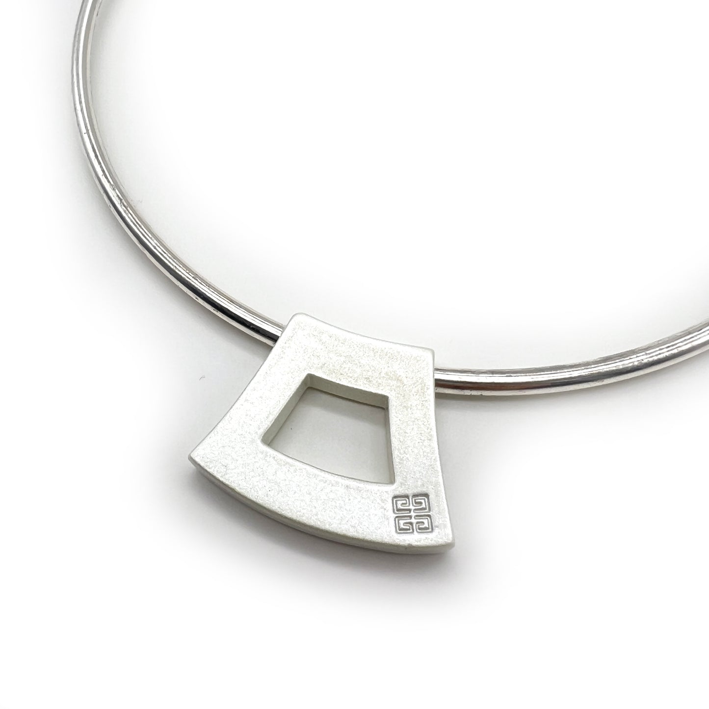 Givenchy Vintage White Givenchy Logo In Silver Necklace