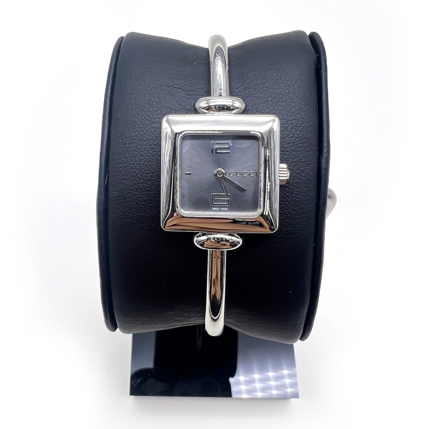 Gucci Vintage Silver Dial with Square Face 1900L Stainless Steel Bangle Watch