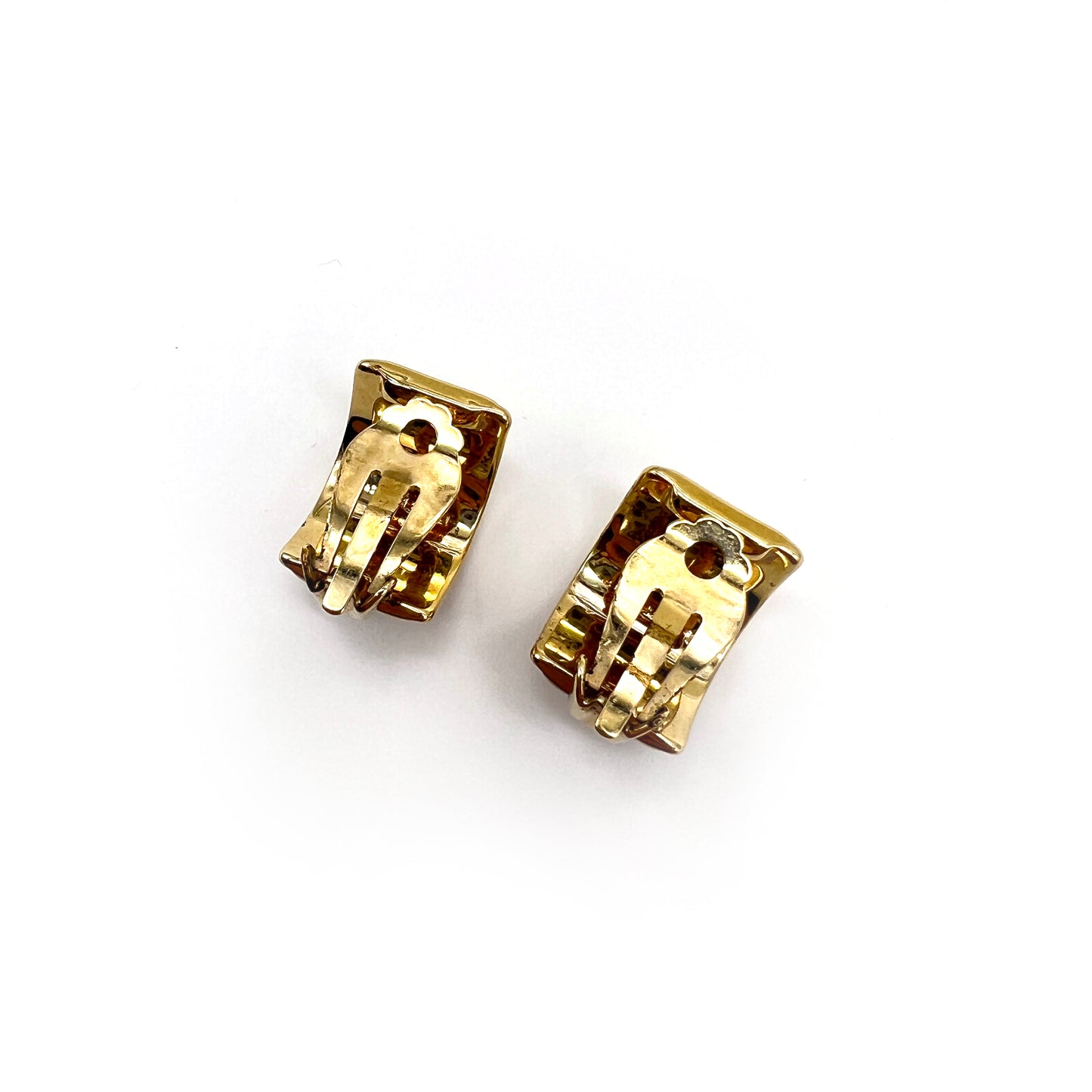 Hermes Vintage Red Enamelled Golden Clip-On Earrings