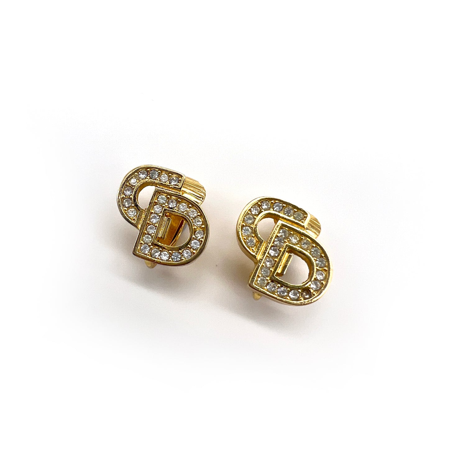 Christian Dior Vintage CD Logo Golden Clip-On Earring