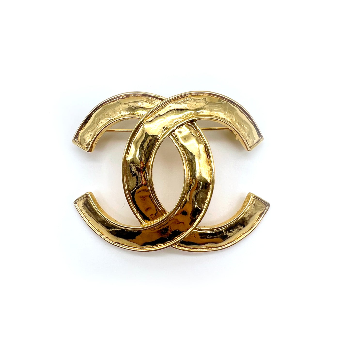 Chanel Vintage Large CC Logo Golden Brooch