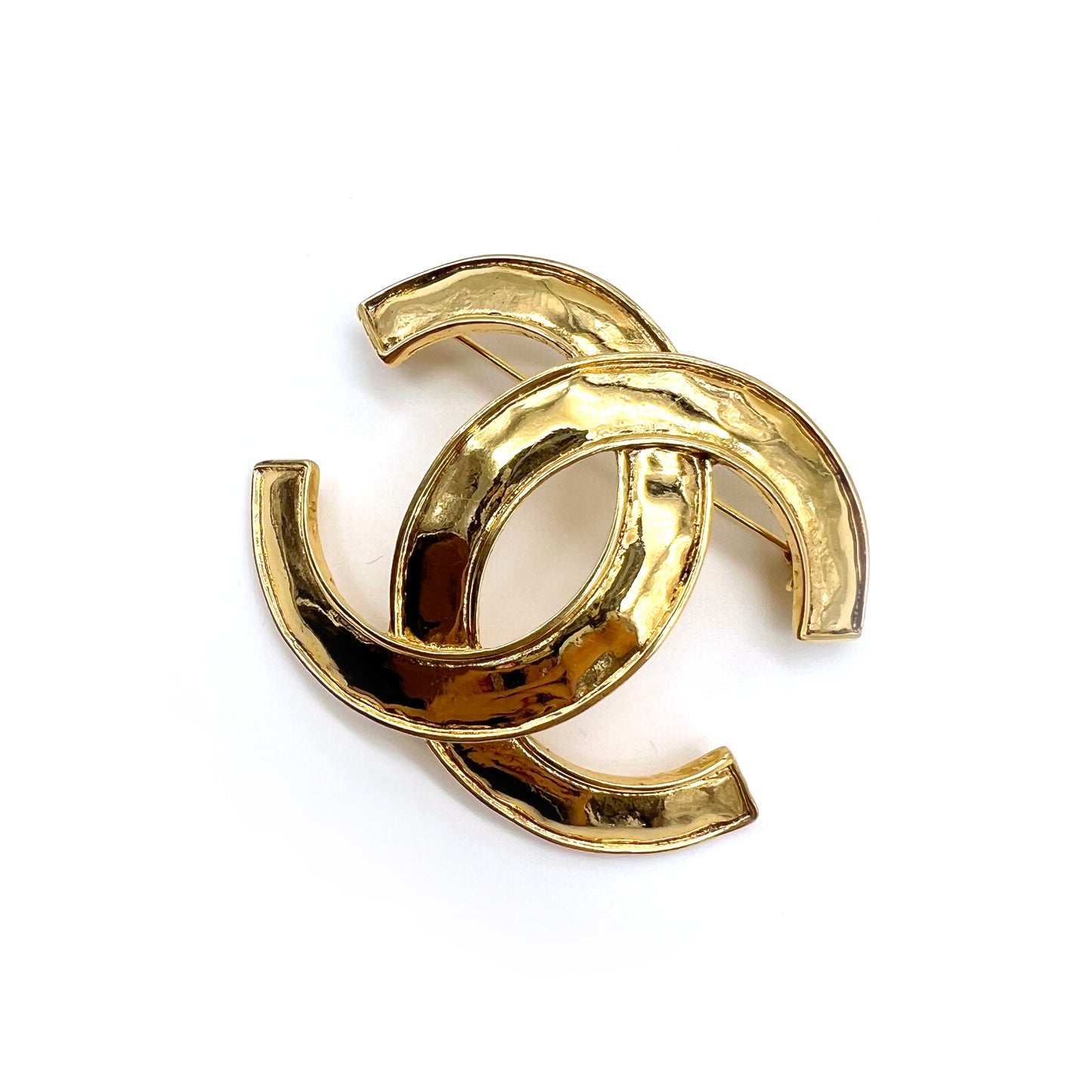 Chanel Vintage Large CC Logo Golden Brooch