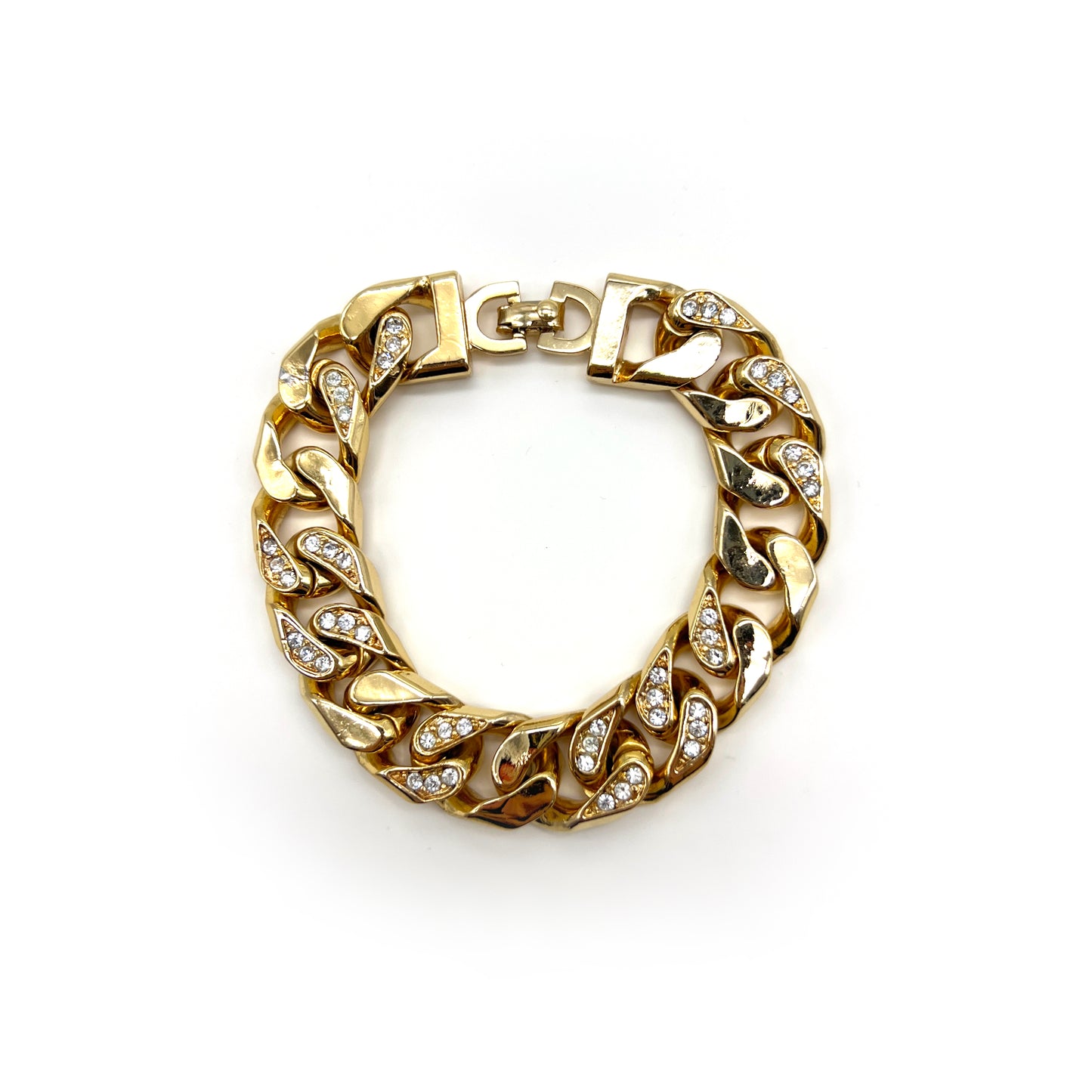 Christian Dior Vintage Rhinestone Golden Bracelet