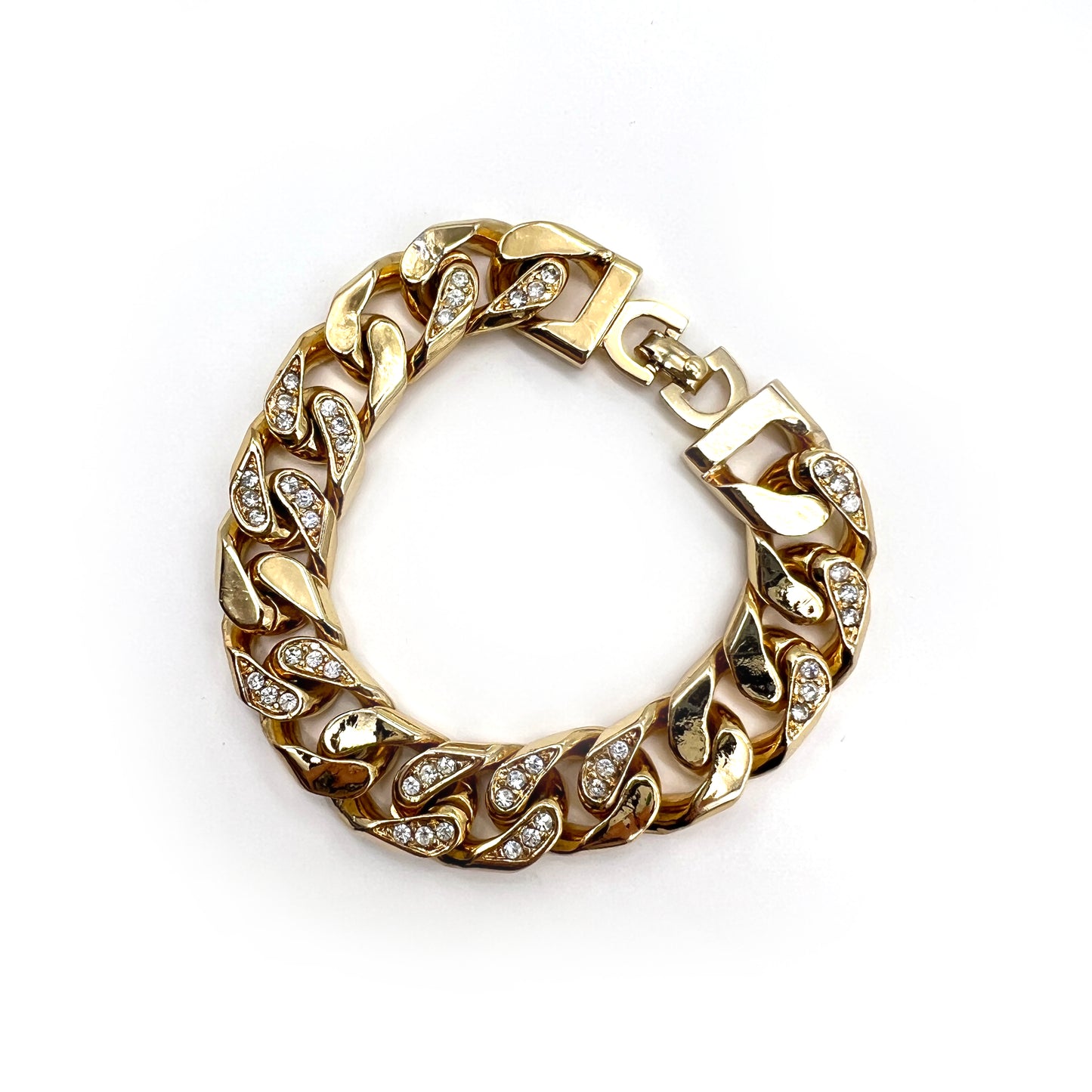 Christian Dior Vintage Rhinestone Golden Bracelet