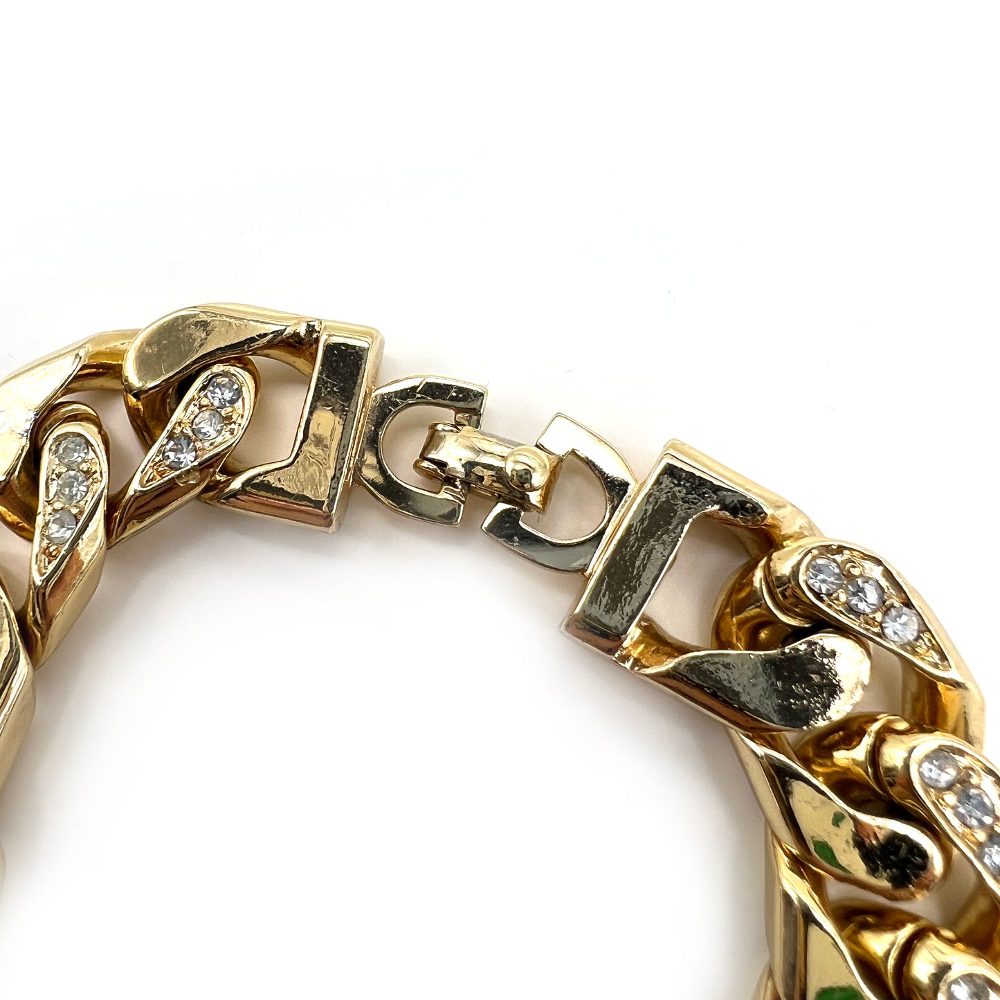 Christian Dior Vintage Rhinestone Golden Bracelet