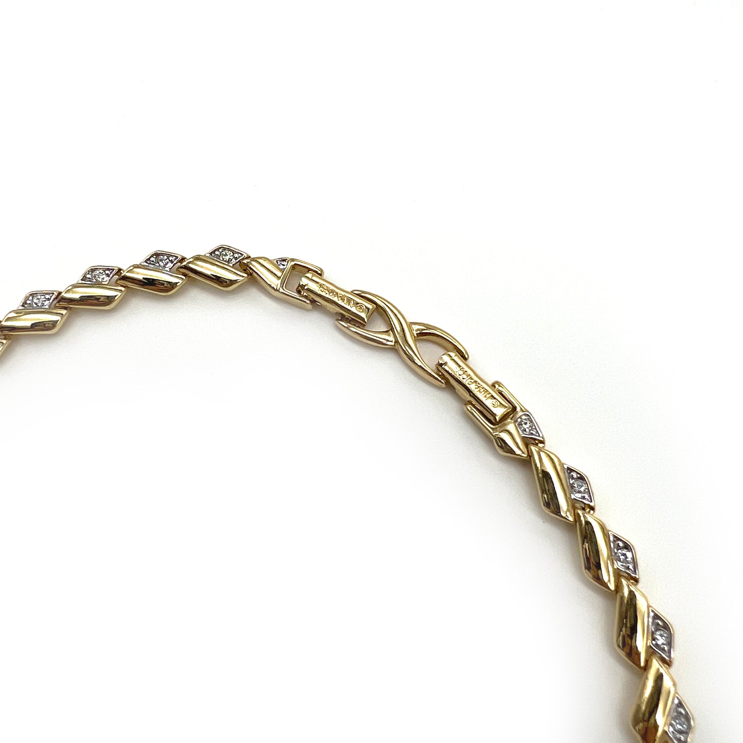 Nina Ricci Vintage Rhinestone Golden Necklace