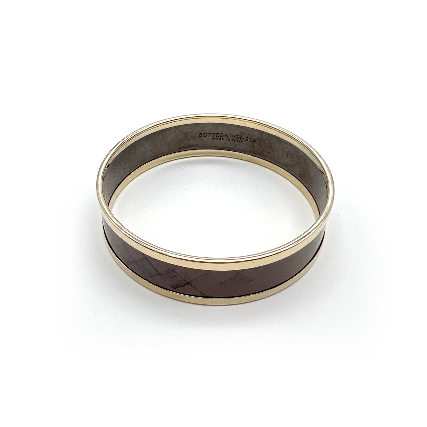 Bottega Veneta Vintage Brown With Gold Color Bangle