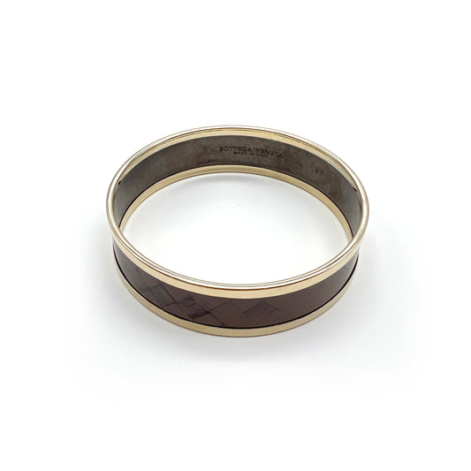 Bottega Veneta Vintage Brown With Gold Color Bangle