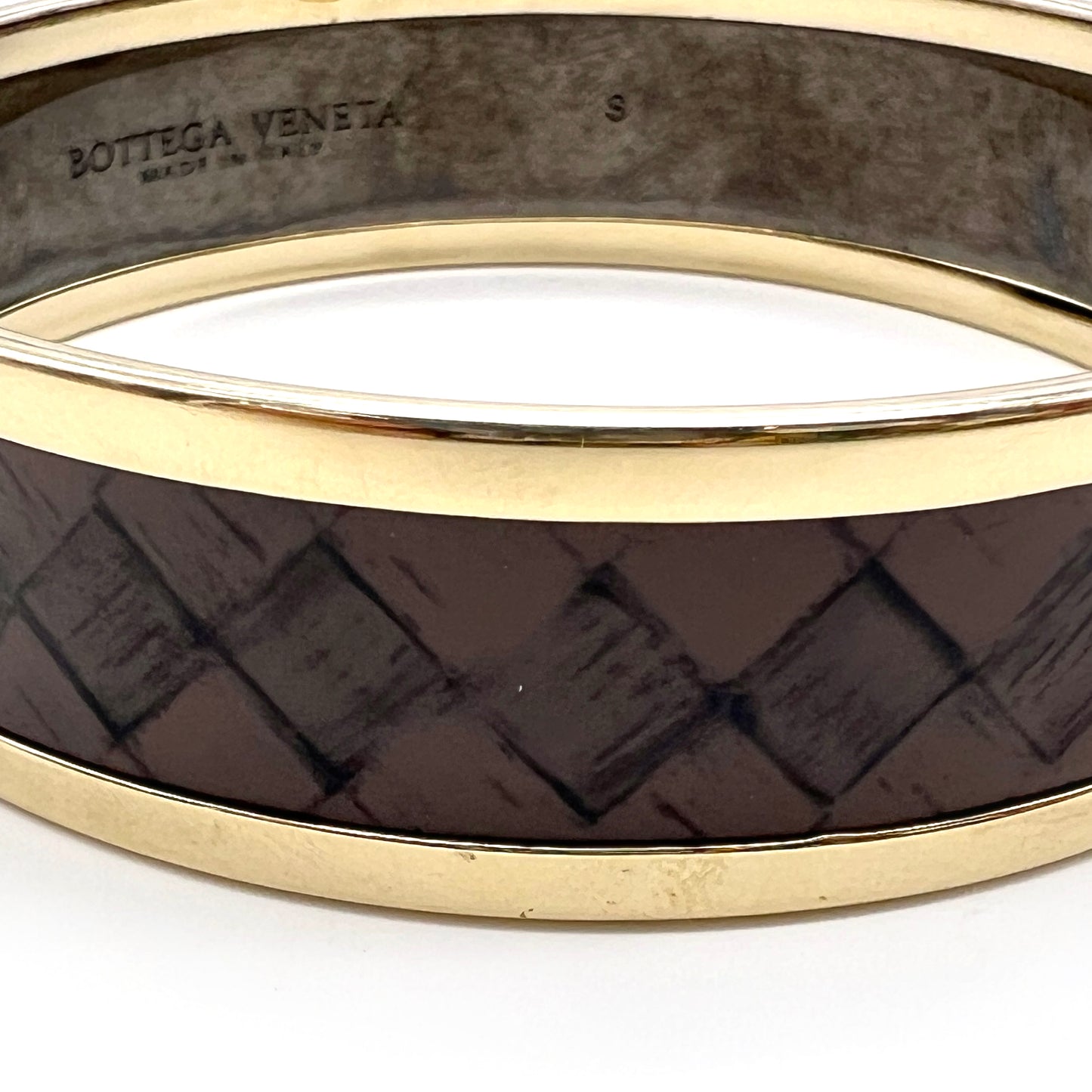 Bottega Veneta Vintage Brown With Gold Color Bangle