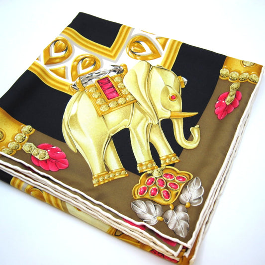 Cartier Vintage Must De Cartier Elephant with Jewelry Pattern Silk Scarf