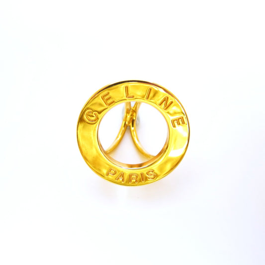Celine Vintage Celine Logo Golden Scarf Ring