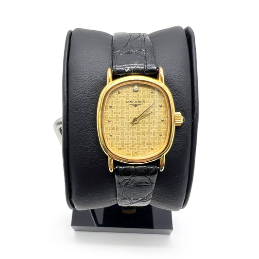 Longines Vintage Golden Oval Face With Leather Watch