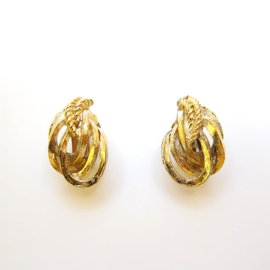 Christian Dior Vintage Stylish Golden Clip-on Earrings