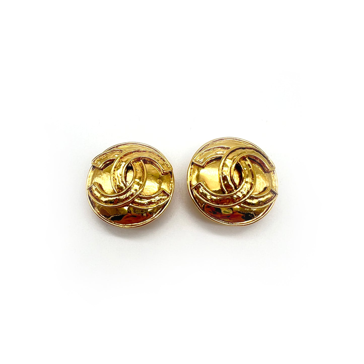 Chanel Vintage CC Logo Golden Clip-On Earrings