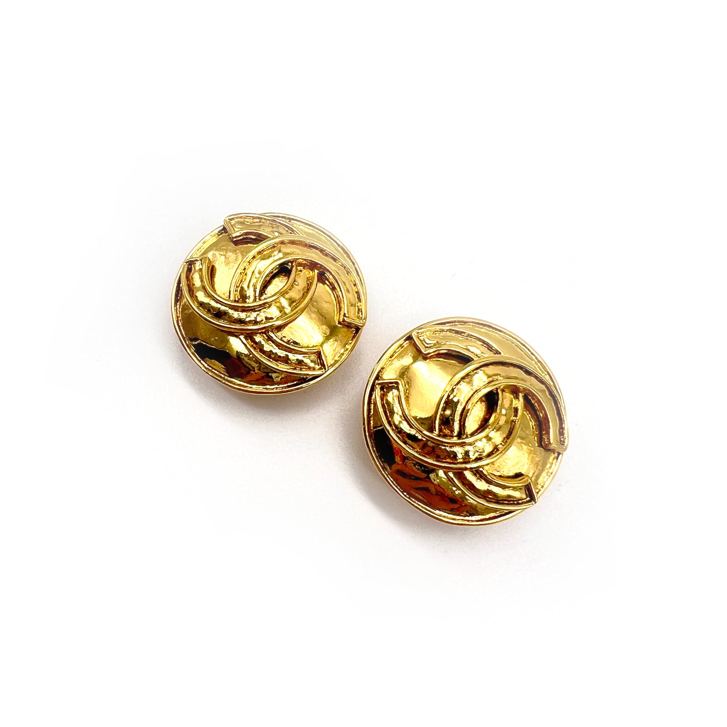 Chanel Vintage CC Logo Golden Clip-On Earrings