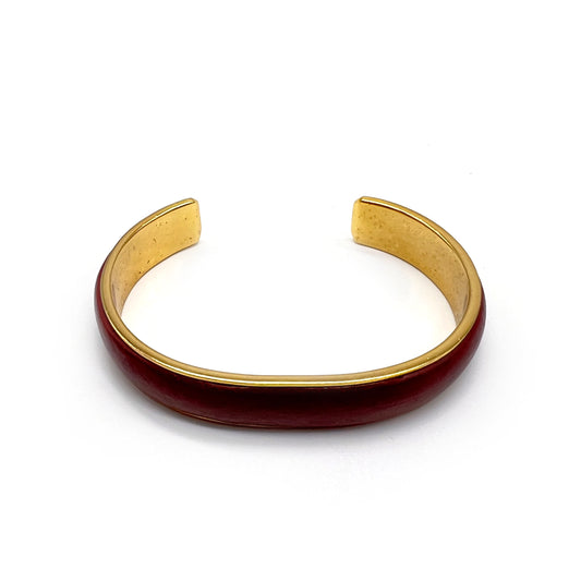 Loewe Vintage Brown Leather Golden Bangle