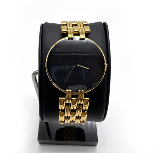 Christian Dior Vintage Gold Bagheera 47 Black Face Bracelet Watch