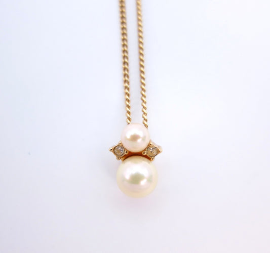 Christian Dior Vintage Pearl and Rhinestone Golden Necklace