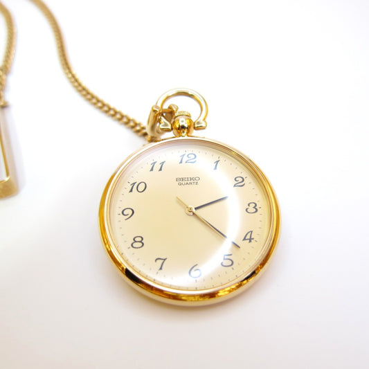 Seiko Vintage Round Golden Face Pocket Watch