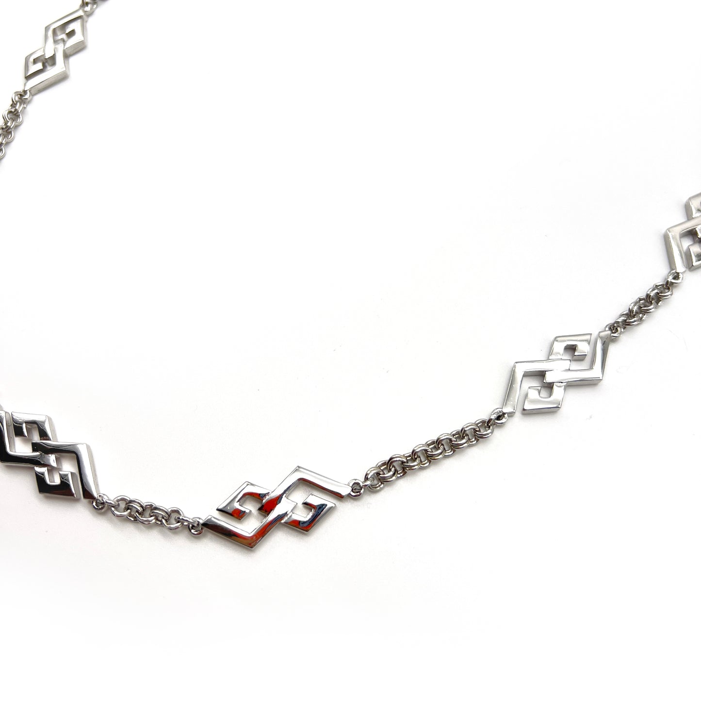 Givenchy Vintage Silver G Logo Long Necklace